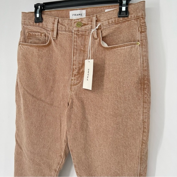 NWT Frame Le Sylvie Jean High Rise Slender Straight Leg Rigid Denim Sand 28 - Picture 5 of 16
